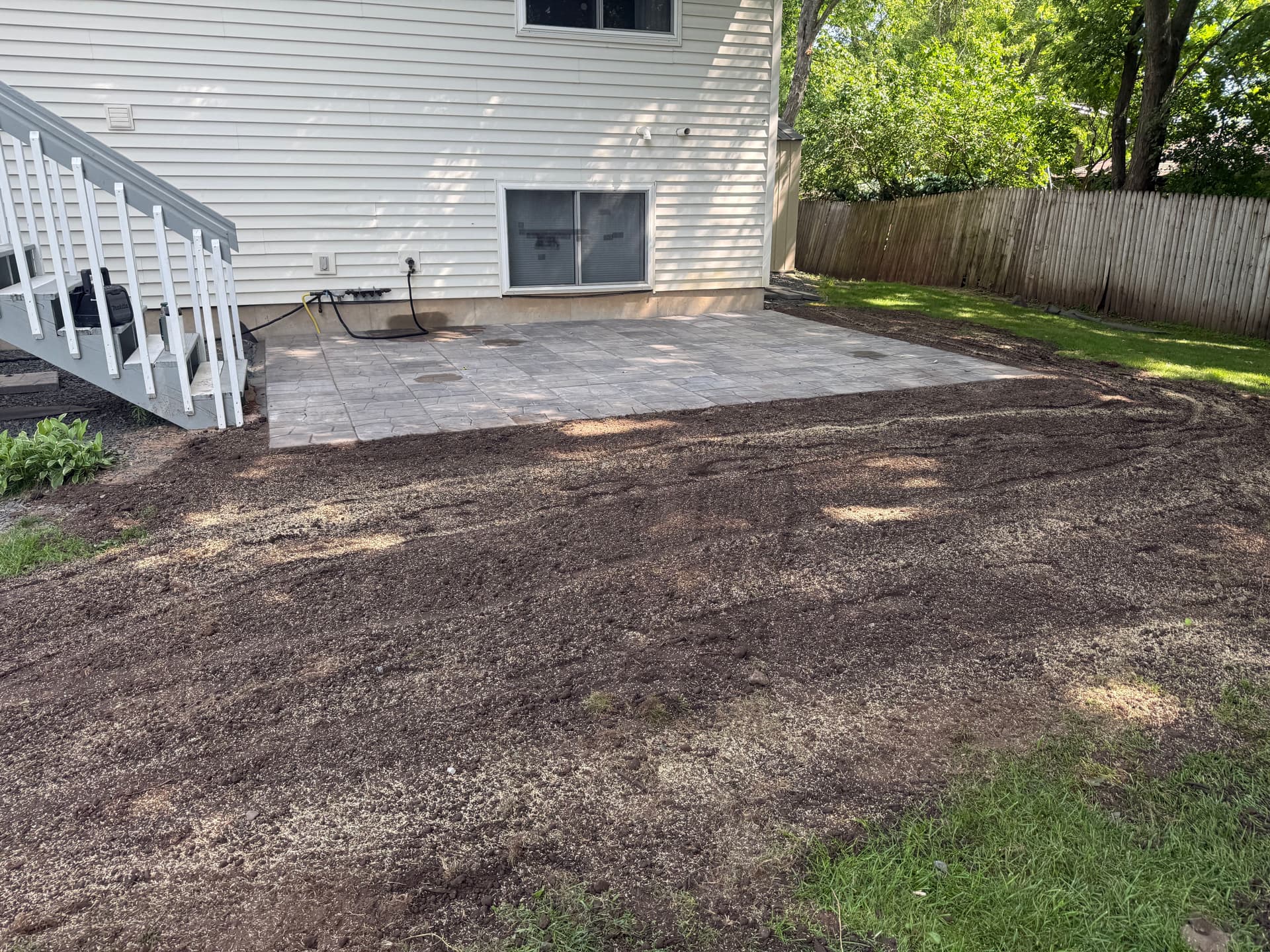 Gallery photos for Retaining Wall Removal, Paver Walkway and Patio Build With Lighting: Image #3