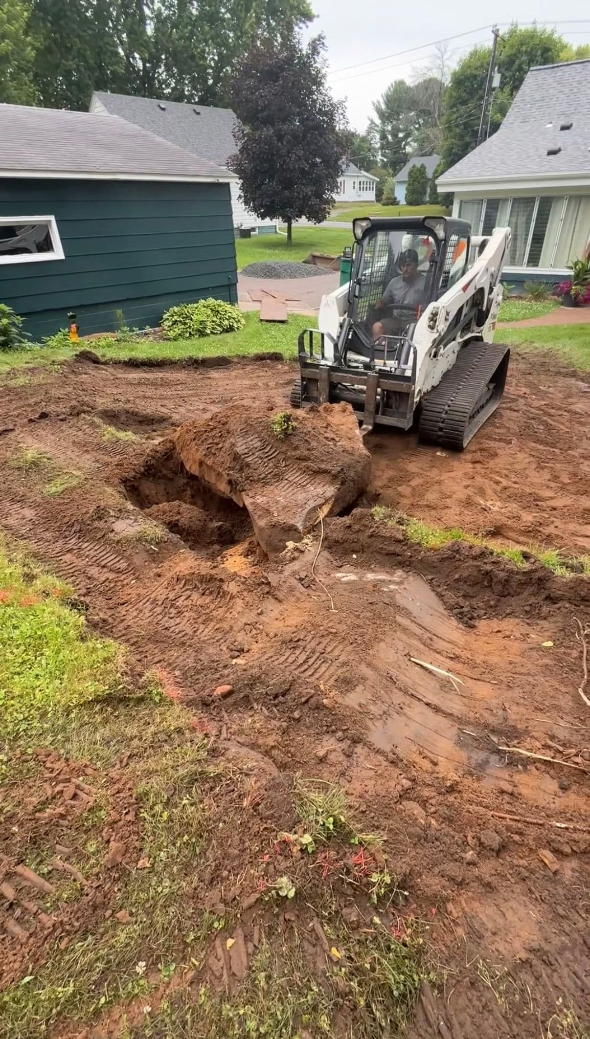 Gallery photos for Retaining Wall Removal, Paver Walkway and Patio Build With Lighting: Image #1