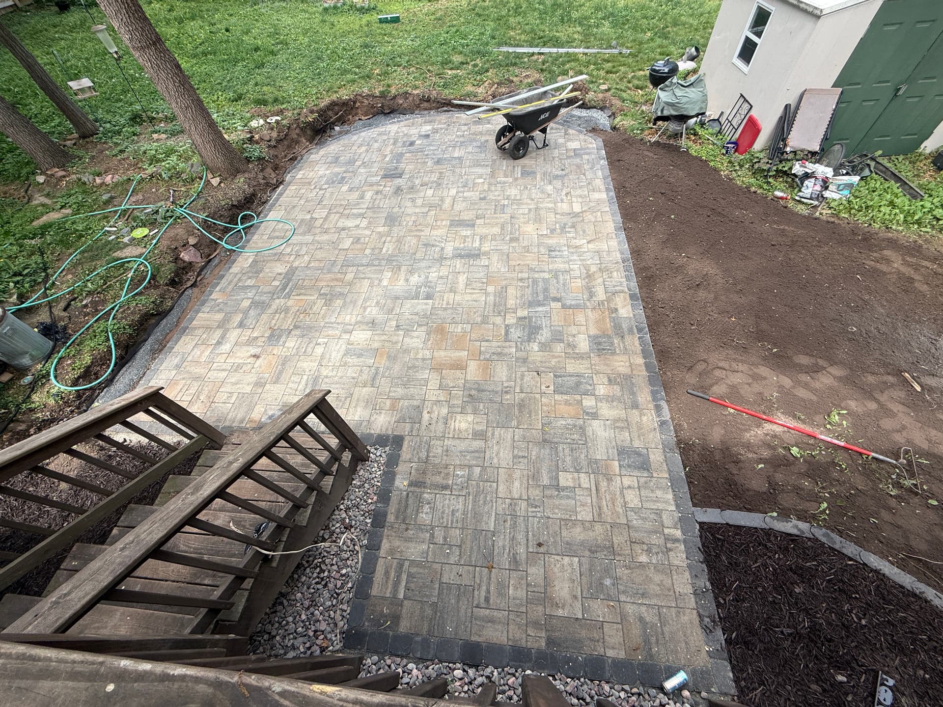 Gallery photos for Backyard Paver Patio and Front Entry Steps Built for Real Life: Image #2