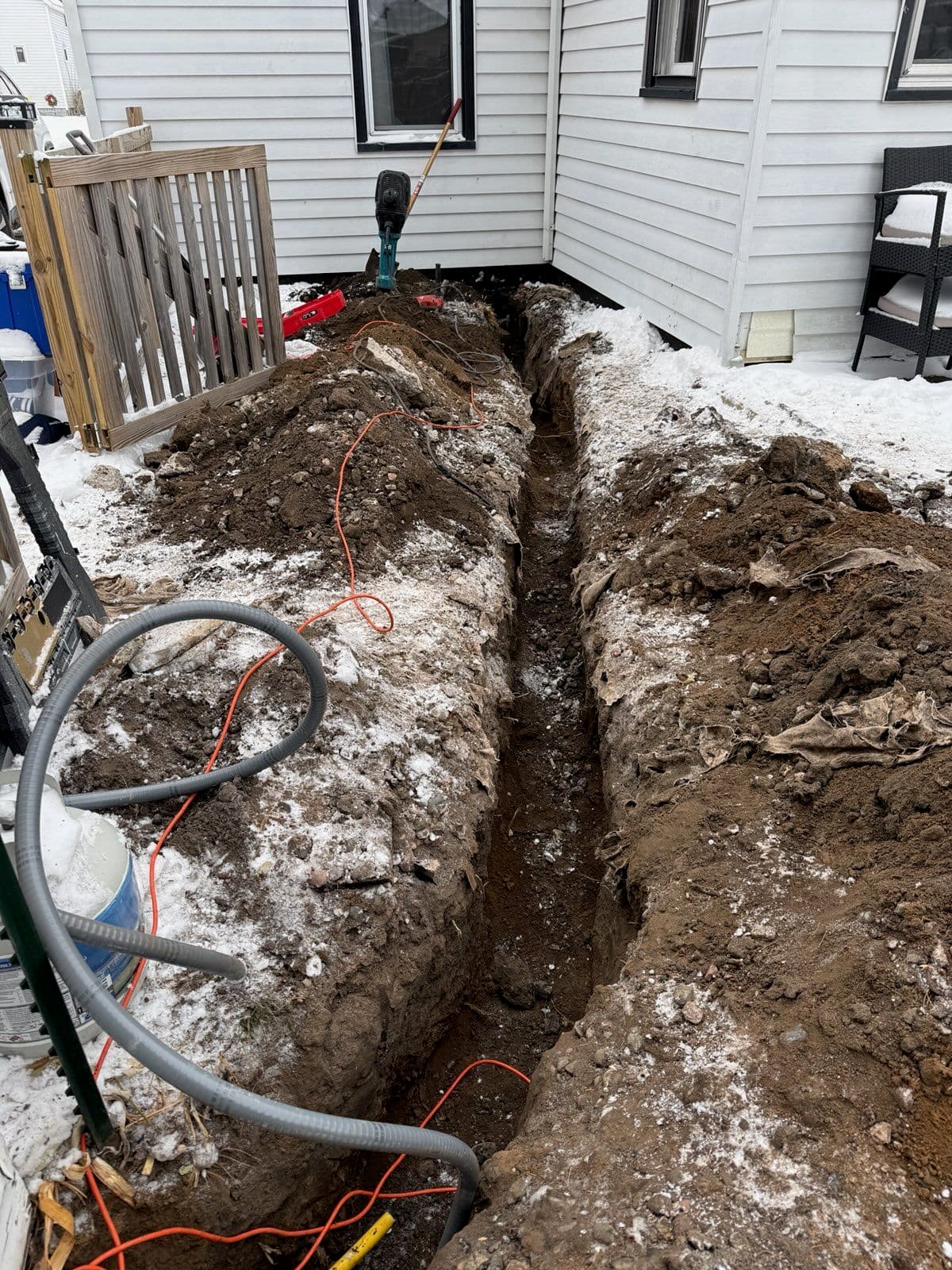 Project Winter Yard Transformation with Trench Digging image