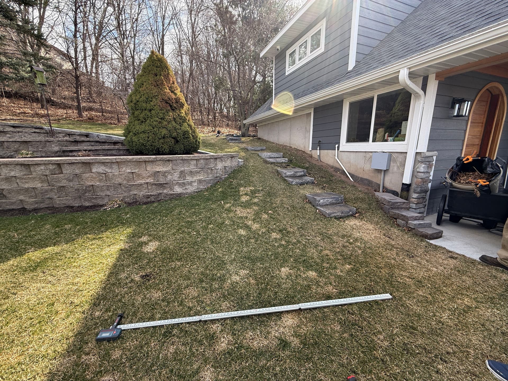 Gallery photos for Sloped Entrance Gets a Full Step and Retaining Wall Rebuild: Image #3